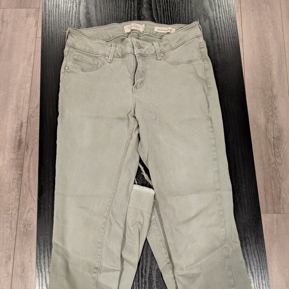 Soft Olive Green Skinny Jeans